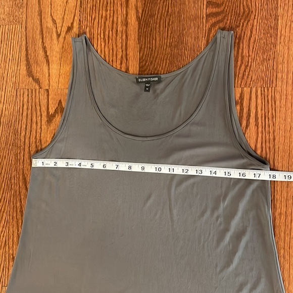 Eileen Fisher SILK knit jersey stretch A-line TANK tunic scoop neck size Med - Picture 6 of 7
